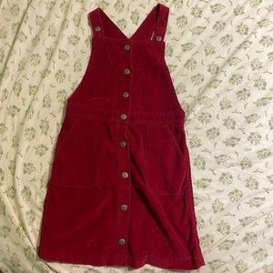 Maroon Corduroy Overall Dress Old Navy Girl’s XL (12)